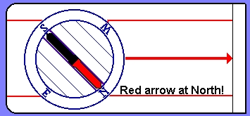 compass arrow aligned