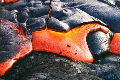 molten basalt lava