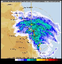 TC Larry - 128 km Cairns Airport Radar