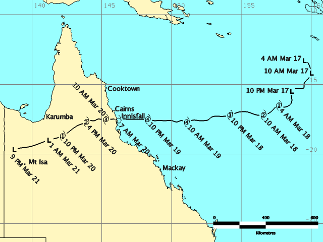 Track of Tropical Cyclone Larry