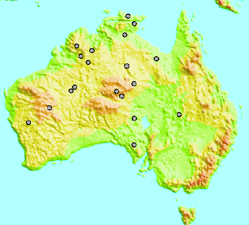 Australian crater locations